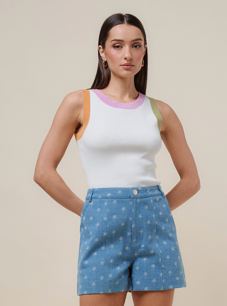 Colorblock Tank -- Ivory