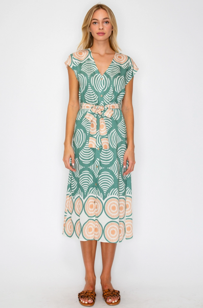 Micheala Dress -- Olive Shell