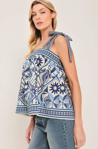 Tillie Top -- Ivory Blue