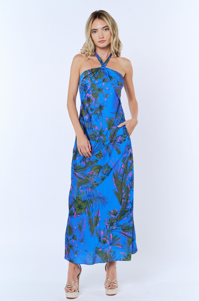 Rune Tropical Dress -- Blue