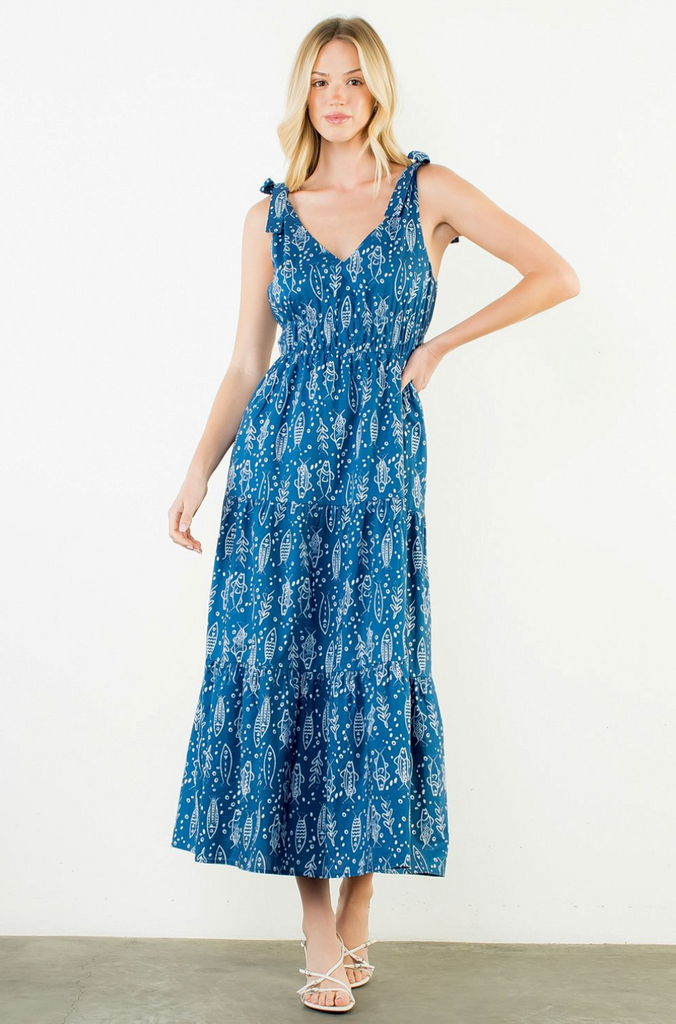 Poseidon Dress -- Navy