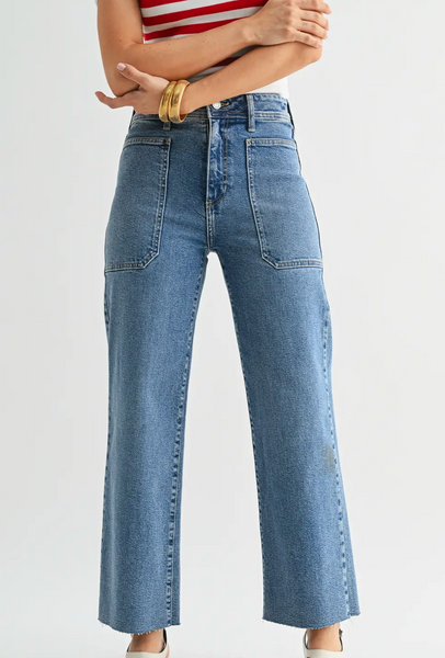 Utility Wide Leg Jeans -- Medium