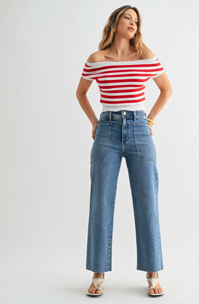 Utility Wide Leg Jeans -- Medium