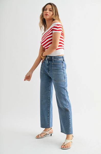 Utility Wide Leg Jeans -- Medium