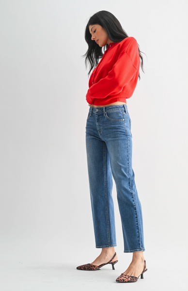 Slim Wide Leg Jeans -- Medium Wash