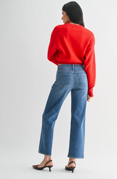 Slim Wide Leg Jeans -- Medium Wash