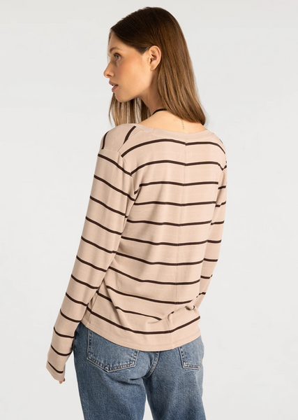 Lauren Top -- Pebble Brown Stripe