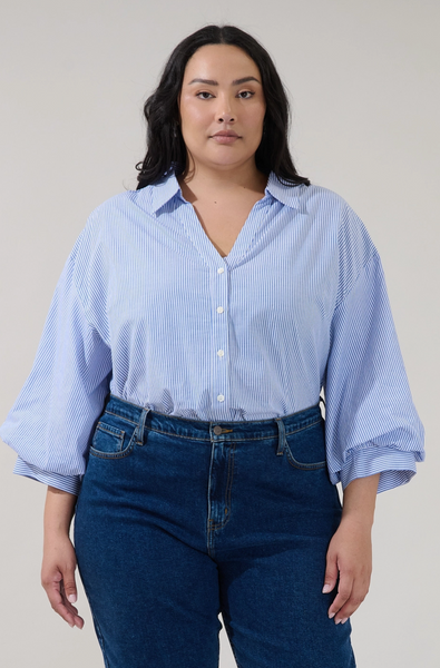 Chalet Top -- Blue White