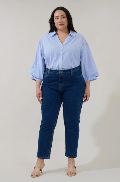 Chalet Top -- Blue White