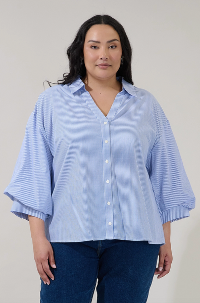 Chalet Top -- Blue White