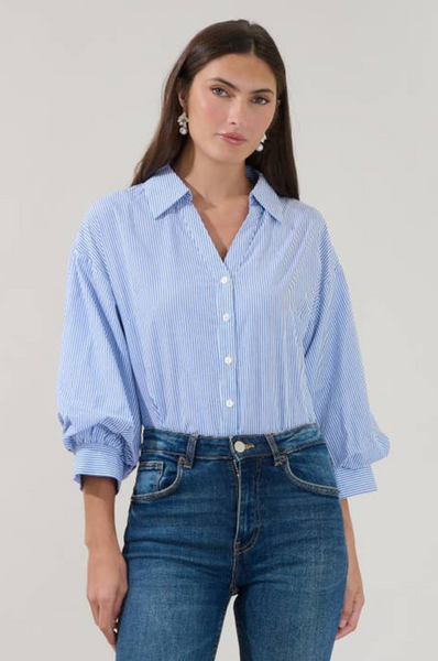 Chalet Top -- Blue White