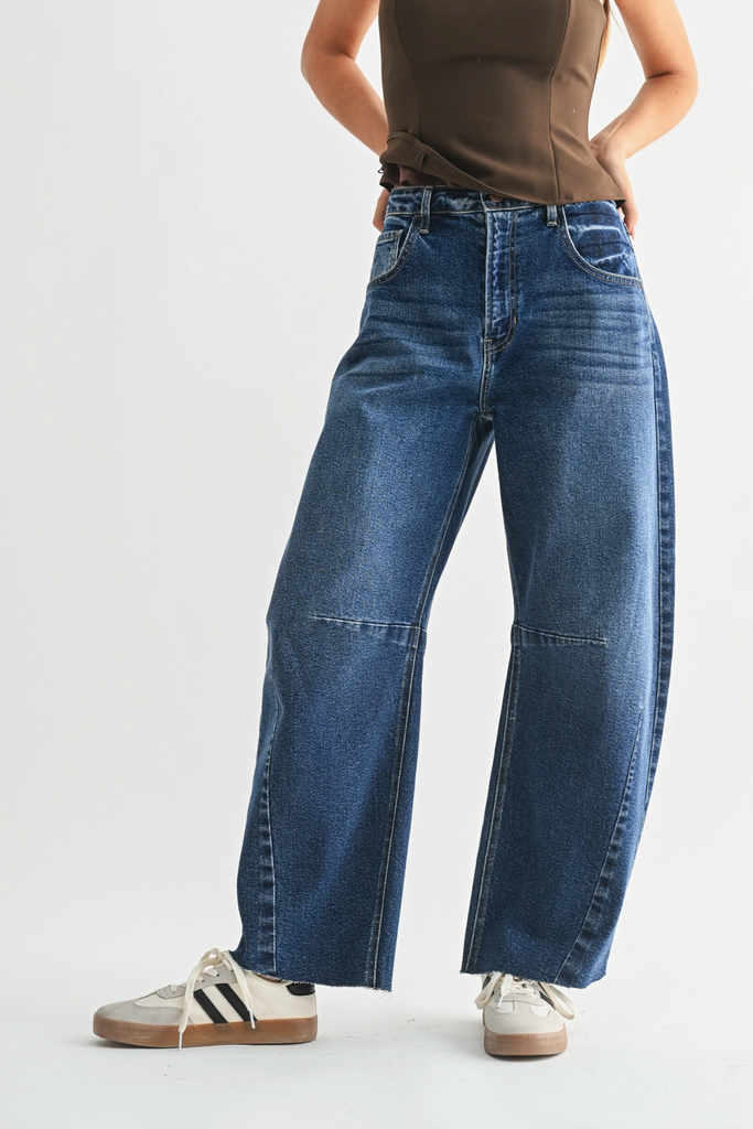 Barrel Jean Seams -- Dark Wash