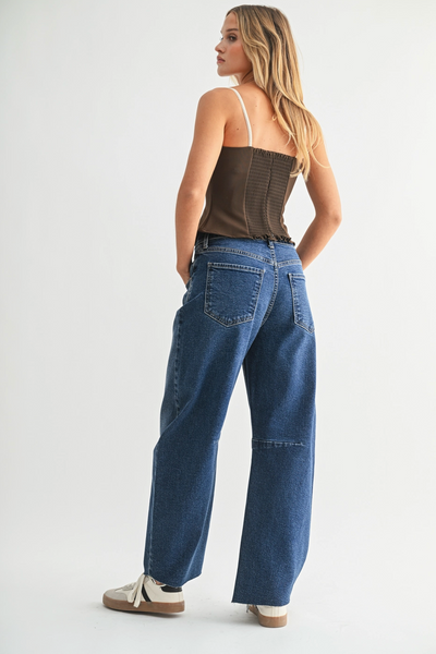 Barrel Jean Seams -- Dark Wash