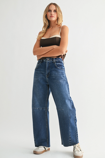 Barrel Jean Seams -- Dark Wash