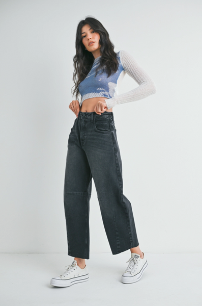 Barrel Jean Seams -- Washed Black