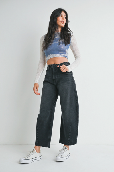 Barrel Jean Seams -- Washed Black