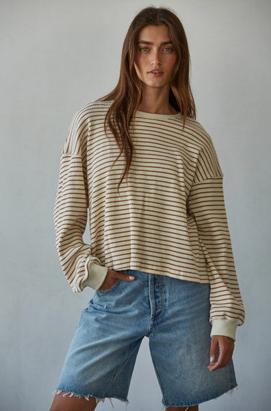 Half Time Top -- Cream Brown