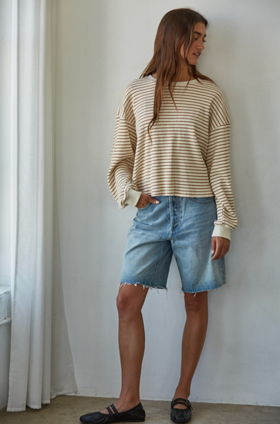 Half Time Top -- Cream Brown