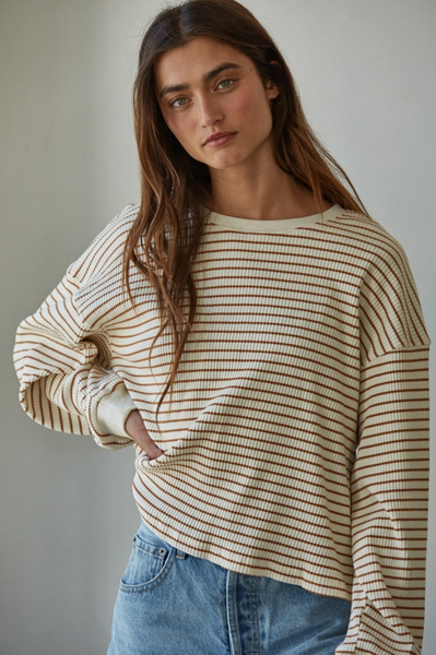 Half Time Top -- Cream Brown