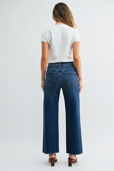 Utility Wide Leg Jeans -- Dark