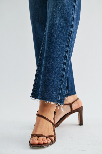 Utility Wide Leg Jeans -- Dark