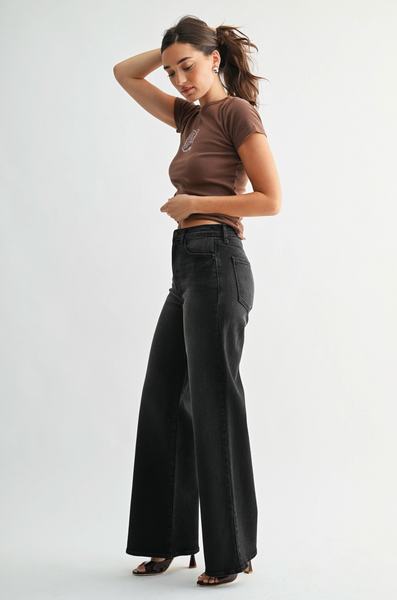 Palazzo Jeans -- Washed Black