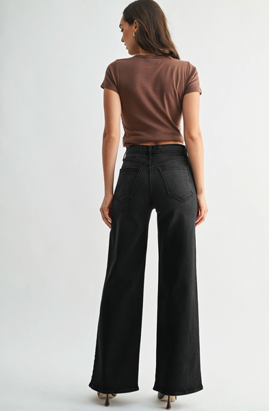 Palazzo Jeans -- Washed Black