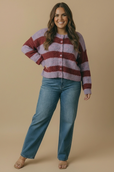 Meg Cardigan -- Burgundy