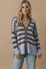 Popcorn Cardigan -- Slate Brown