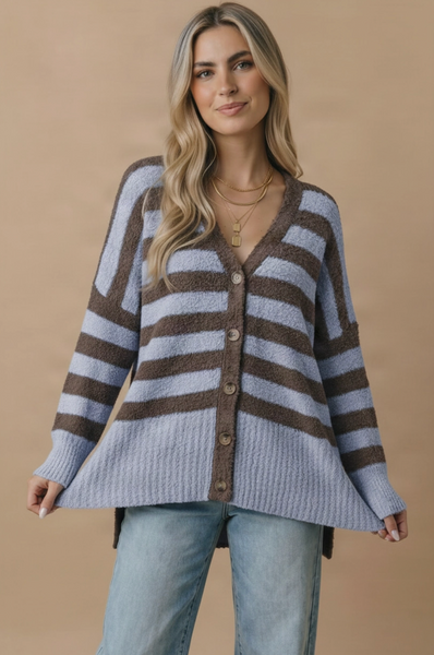 Popcorn Cardigan -- Slate Brown