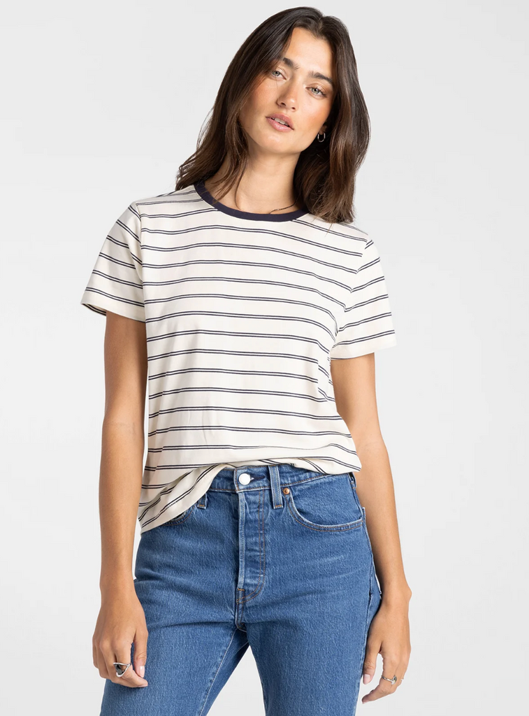 Asher Tee -- Jean Blue Stripe