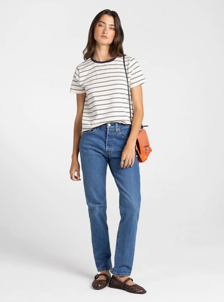 Asher Tee -- Jean Blue Stripe