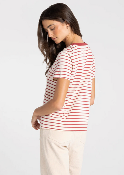Asher Tee -- Berry Stripe