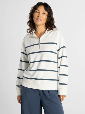 Loma Pullover -- Cream Navy
