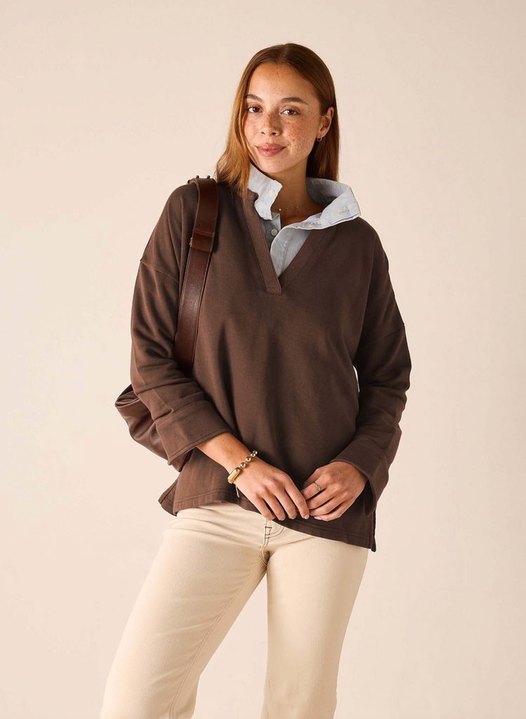 Frenchie Amelia Top -- Espresso