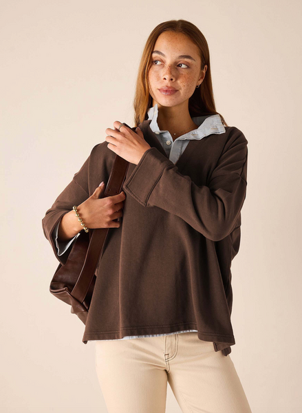 Frenchie Amelia Top -- Espresso