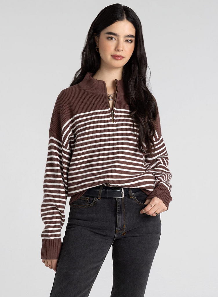 Russell Pullover -- Brown White