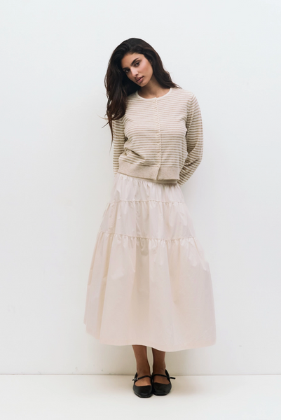 Montana Cardigan -- Taupe White