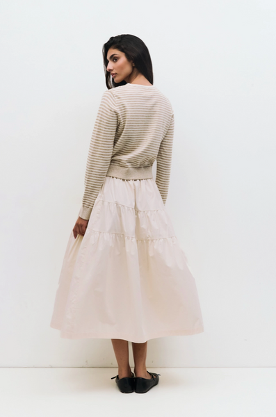 Montana Cardigan -- Taupe White