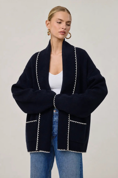Coco Cat Cardigan -- Navy