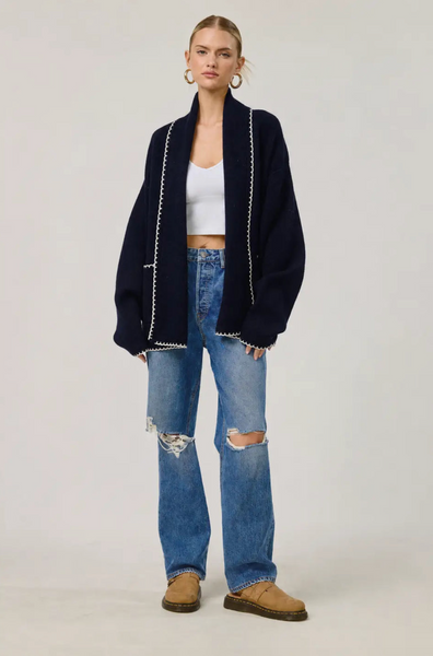 Coco Cat Cardigan -- Navy