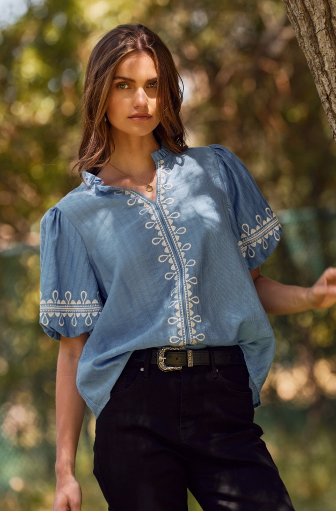 Isabel Top -- Azure Blue