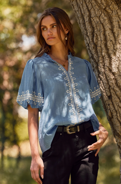 Isabel Top -- Azure Blue