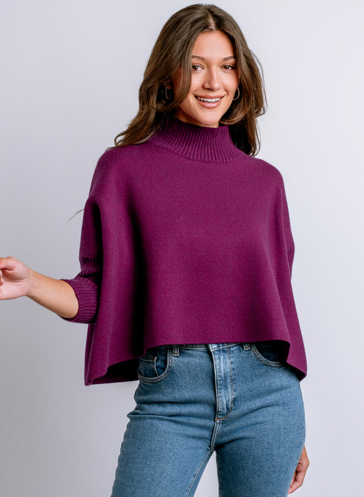 Angie Sweater -- Purple Wine