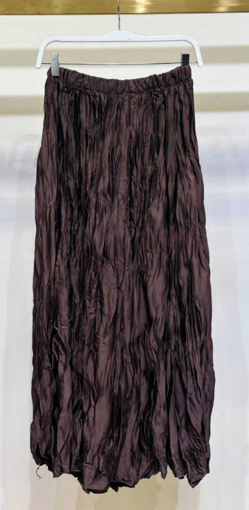 Crinkle Skirt -- Brown