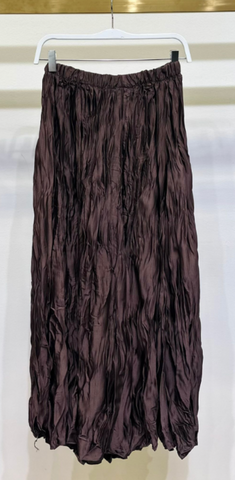Crinkle Skirt -- Brown