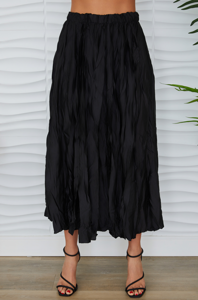Crinkle Skirt -- Black