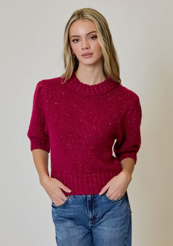 Fizz Sweater -- Cranberry