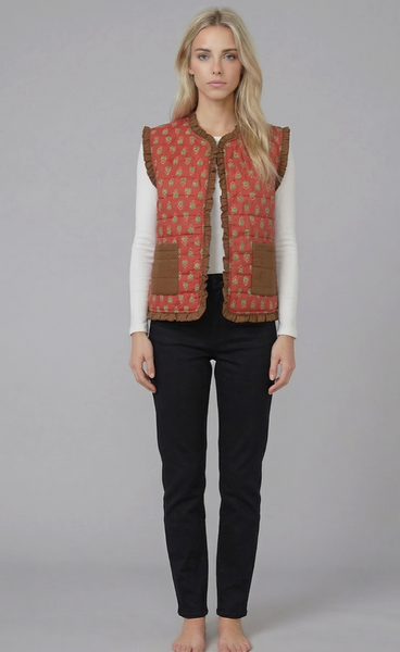 Medallion Vest -- Rust