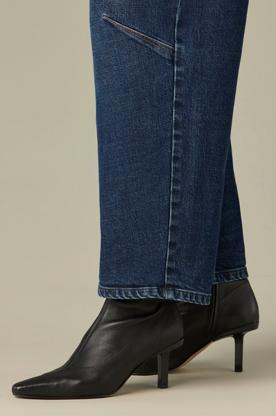 High Rise Darted Barrel Jeans -- Indigo